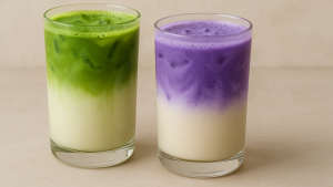 ube latte VS matcha latte